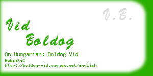 vid boldog business card